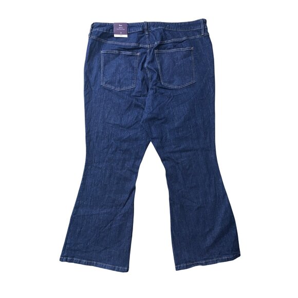 Ava & Viv Womens High Rise Dark Blue Denim Jeans Flare Stretch Plus Size 24 - Picture 4 of 14